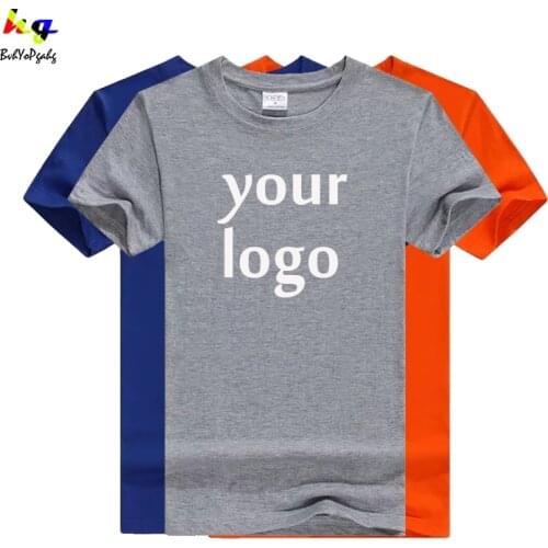 Custom logo T-shirt men and women 100% cotton short-sleeved printing logo picture text team name advertising shirt