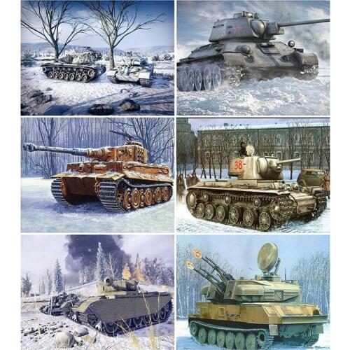 Diamond Painting Tank in the snow Set Hobby Art 5D DIY Full Drill Diamond embroidery Square Round Mosaic Home Decoration picture