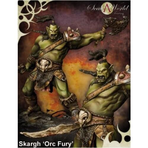 Unassambled 1/24 Shargh Orc soldier Fury 75mm Figure Resin kit miniature model Unpainted