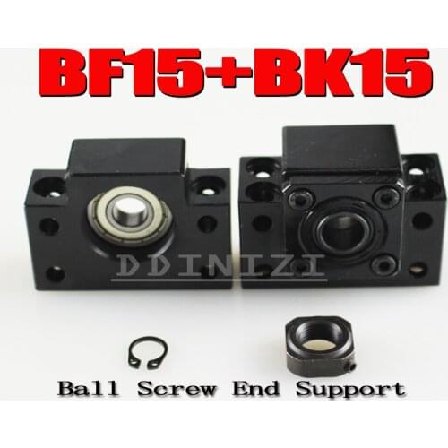 NEW SFU2005 ballscrew support 1pcs BK15 and 1pcs BF15 for screw 20mm 2005 SFU2004 SFU2010 ballscrew end support