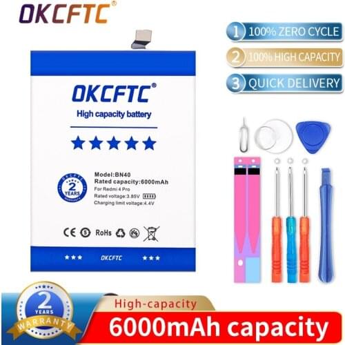Orginal BN40 6000mAh Battery For Xiaomi Redmi 4 Pro Prime 3G RAM 32G ROM High Quality Phone Replacement Batteries
