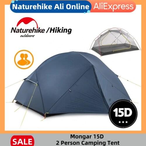 Naturehike Camping Mongar Tent 2 Person Outdoor Camp Tent Travel Ultralight Grey Camping Tourist Tent With Floor Mat Vestibule