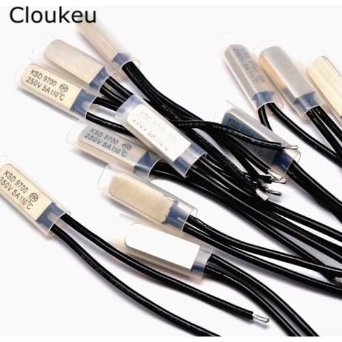 5Pcs KSD9700 250V5A Temperature Switch Thermal control Normally Closed 160/165/170/175/180/185/190/195 Degree Celsius