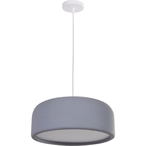 Round shape pendant lamp, contemporary and elegant gray lacquered steel (led 18W, diameter 35 cm
