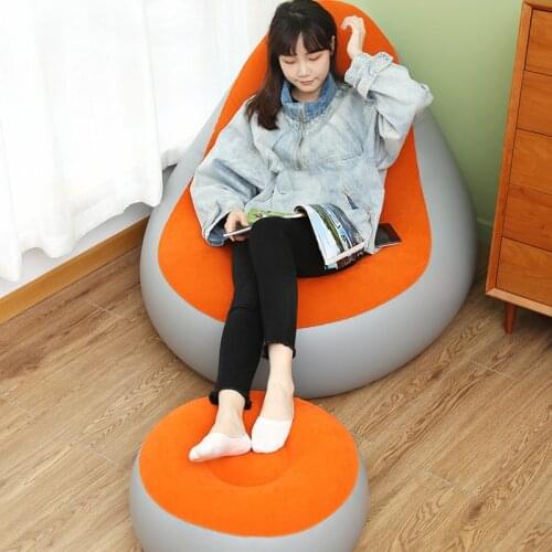 Relax Lazy sofa inflatable sofa chair and Ottoman set stool chair lounge chair for home and garden