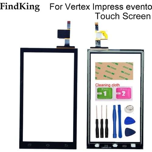 4.5'' Mobie Touch Screen Glass For Vertex Impress Evento Touch Screen Replacement Digitizer Panel Front Glass Tools Adhesive