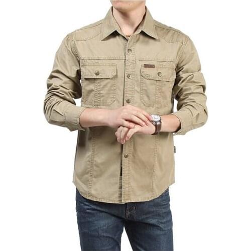 Tactical Shirt Men Clothes 2020 Spring Autumn Military Dress Shirt Mens Cotton Long Sleeve Army Casual Plus Size 4XL 5XL 6XL