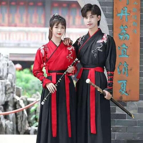 Retro Hanfu Robe Traditional Embroidery Hanfu Men Tang Dynasty Classical Dance Wear Ancient Princess Couples Clothing Cosplay