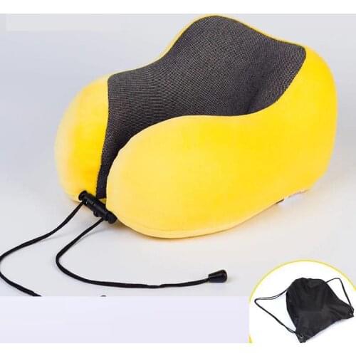 U Shaped Memory Foam Neck Pillows Soft Healthcare Bedding Slow Rebound Travel Pillow Solid Neck Cervical Massage Lunch break