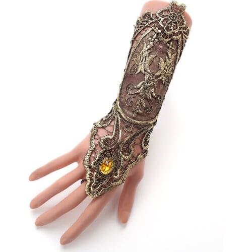DUTRIEUX Vintage punk Glove Womens Wrist Equipment Victorian Girl Bracelet Halloween Lace Hand Clothes Jewelry Accessories