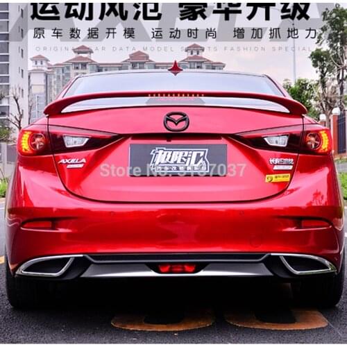 For Mazda 3 Axela 2014-2017 ABS Rear Bumper Diffuser Bumpers Lip Protector Guard skid plate Car Styling