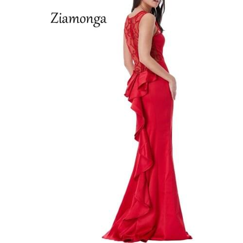 Ziamonga Long Ruffles Lace Dress Women Sleeveless Evening Party Dresses Maxi Dress Sexy Backless Summer Long Maxi Vestidos 2018