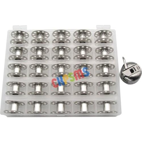#BC-HA1 1PCS+BOX 2518 25PCS Fits for Viking Elna Bernina Bernette Sewing Machine 1 Bobbin Case&25 Bobbins With BOX