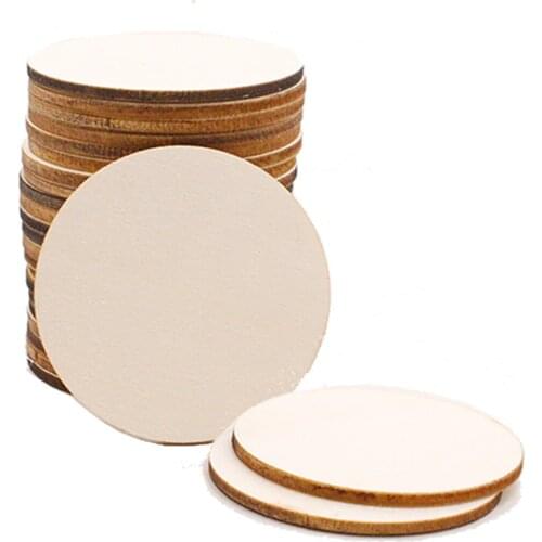 25PCS Wood Slices DIY Wood Craft Round Star Wooden Ornament DIY Craft Wood Piece for Art Crafts Project Home Decoration