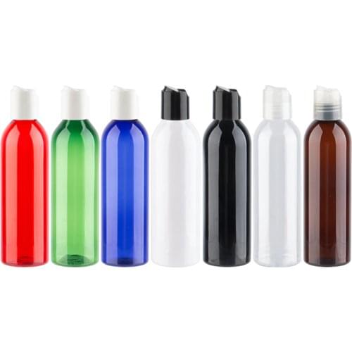 250ml x 25 Round Plastic Essential Oil Bottles With Disc Top Cap PET container Used For Beauty Product Make-up Product Comestic