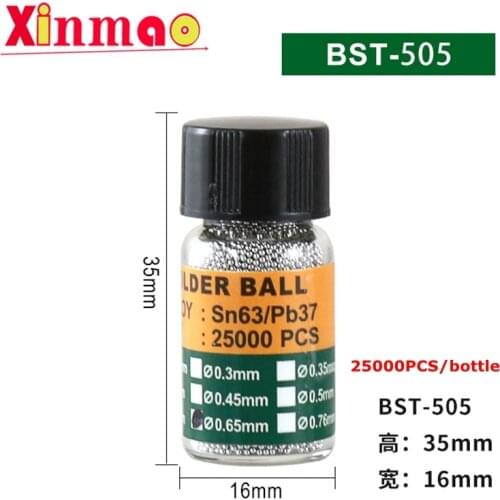 25000pcs/bottle 0.2-0.65mm BGA Reballing Balls Leaded For IC Chip Soldering Accessories Solder Ball Tin Material BST-505