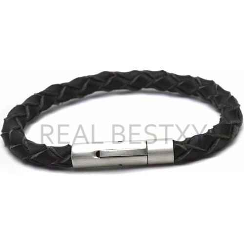 5pcs/lot custom logo Leather Bracelet Men Women Genuine Cowhide Strap Bangle Vintage Bracelets Homme Male Jewelry Pulsera jewel