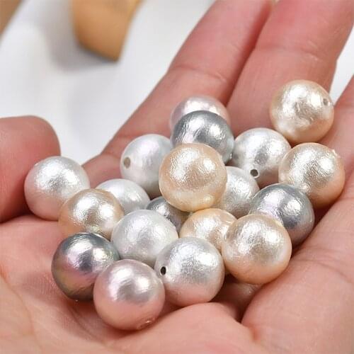 50PCS/ Lot Cotton Pearl Good Quality Japanese Directly Holes Cotton Pearl DIY jewelry Making Eearings Necklace