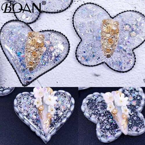 BQAN Butterfly Heart Nail Tip Holder Feather Practice Training Display Stand Metal Manicure Salon DIY Nail Art Showing Tools