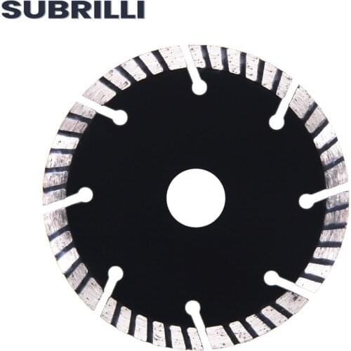 SUBRILLI 4" Diamond Turbo Saw Blade for Dry Cutting Cement 105MM Ripple Hot-Pressed Cutting Disc Wheel Plates Inner Hole 20mm