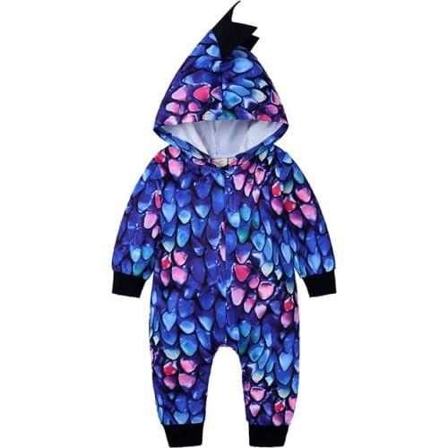Cartoon Baby Romper 3D Dinosaur Baby Boys Clothes Long Sleeve Hooded Infant Romper Spring Autumn Newborn Costume