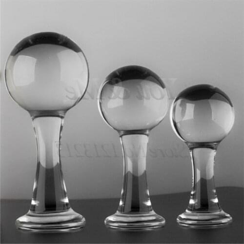 45/50/60mm Big Crystal Glass Butt Plug Vagina Anal Dildo Bead Fake Penis Adult Sex Toys Smooth Anal Plug For Women Men Sex Shop