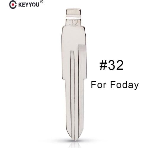 KEYYOU 10 pcs/lot Metal Blank Uncut Flip KD Remote Key Blade Type #32 for Fudi