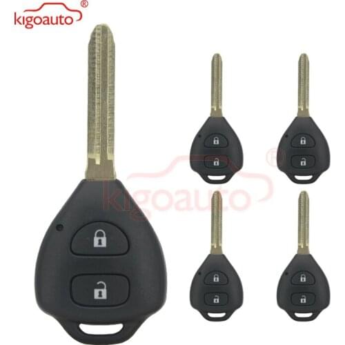 Kigoauto 5pcs Remote car key shell for Toyota Camry Corolla Yaris Prado Tarago RAV4 2 button TOY43 blade
