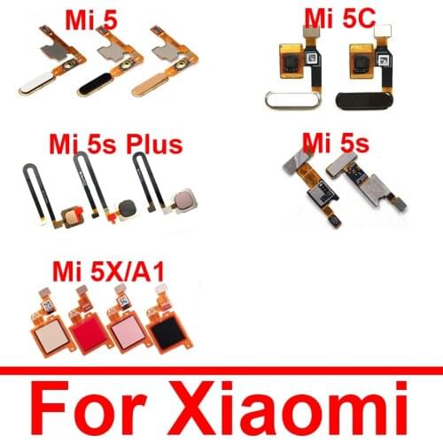 Home Button Flex Cable For Xiaomi Mi 5 5c 5s 5X Plus Menu Key Fingerprint Recognition Sensor Flex Cable Replacement Repair Parts