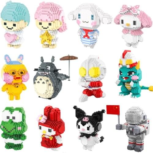 Cat Dog Rabbit Duck Totoro Maruko Princess Pinkie Crayon Sailor Moon Cartoon Diamond Mini Micro Building Blocks Childrens Toys