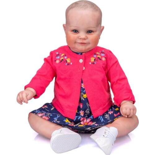 60cm baby Reborn Toddler Doll Popular Maddie Girl Doll hand drawing hair Soft Cuddle Body silicone Handmade Doll Birthday Gift