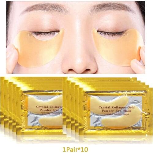 Masks 20Pcs Crystal Collagen Gold Eye Mask Anti-Aging Dark Circles Acne Beauty Patches for Eye Skin Care Korean Cosmetics