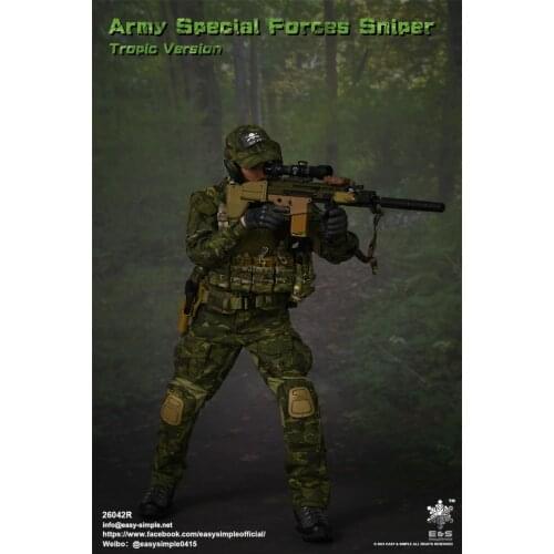 Scale 1/6 EASY&SIMPLE ES 26042R USA Continental Tropical Version Weapon Gun MK17 Model For Mostly 12inch Doll Soldier