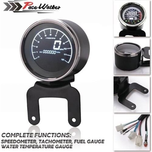Motorcycle Led Multi-Functional Digital Odometer Speedometer Tachometer Fuel Level Meter Indicator Motorbike Gauges Instrument