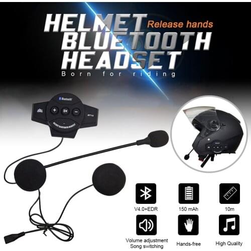 Motorcycle Helmet Bluetooth V4.1+EDR Headset Wireless Handsfree Stereo Earphone Motor 32Hrs Music Time Sports Riding Earphone