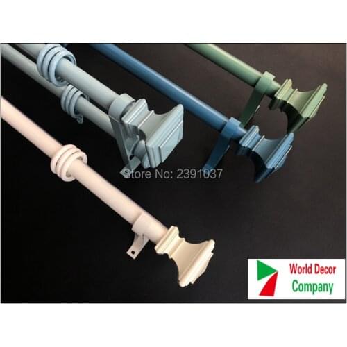 2019 New arrival American style Rome pole curtain rods 28MM Aluminum Alloy mute curtain pole single and double curtain rod set