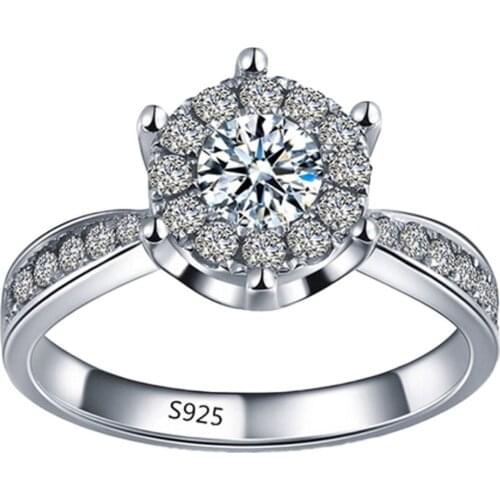 European Charming Jewelry Love Empty Inlaid Zircon Wedding Ring cute color