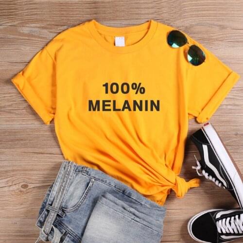 ONSEME The 100% Melanin Unisex T Shirts Hipster Streetwear Aesthetic Tees Black Culture T Shirt Women Basic t-shirt Tumblr Tops