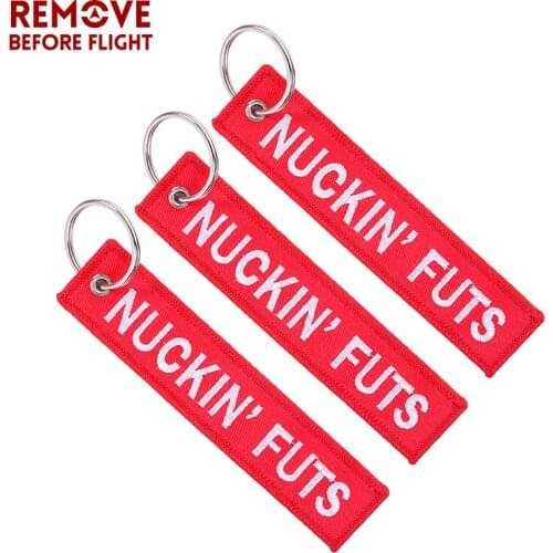 Wholesale Key Ring Nuckin' Futs Keying Chains for Embroidery Key Rings Chain for Aviation Gifts OEM Keychain Jewelry 100 PCS/LOT
