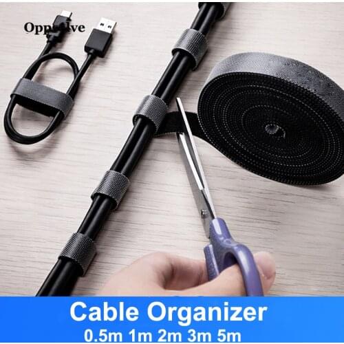 1m 5m Cable Organizer For iPhone 12 Samsung Xiaomi USB Cable Wire Winder Clip Earphone Holder Mouse Cord Protector Management