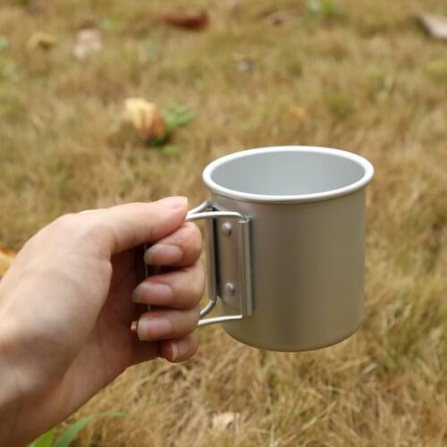 Portable Foldable Water Cup Travel Aluminum Alloy Outdoor Camping Travel Picnic Drinking Mug Tea Coffee Cup with Handle Dropship