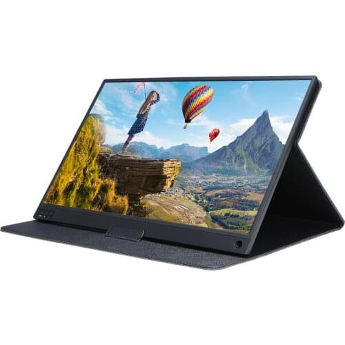 T-bao Portable Monitor 1920x1080 HD IPS 15.6-inch Display Touch Screen Monitor 8000mAh Rechargeable Battery with Leather Case