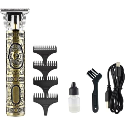 Q1QD Professional Retro Electric Hair Clippers Beard Trimmer Barber Grooming Kit Rechargeable Cordless Haircut Machine