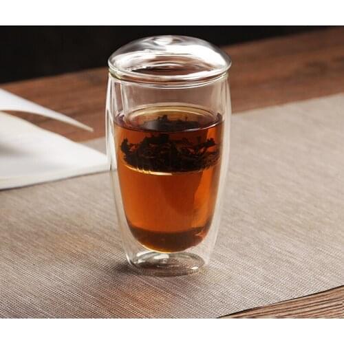 Separation of tea tea cup vacuum cup double deck glass tea cup home office filter with the cup