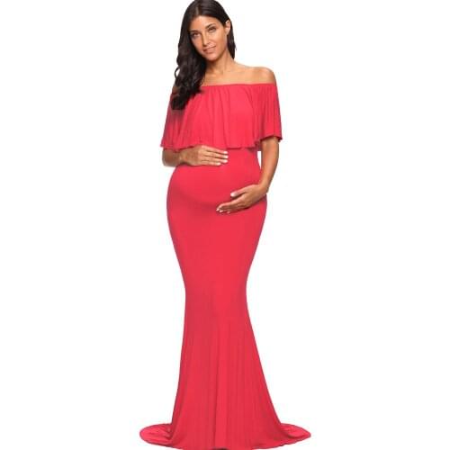 Photography Props Maternity Clothes Baby Shower Pregnancy Dresses for Photo Shoot Long Maxi Dress Pregnant Dress Maxi Gown