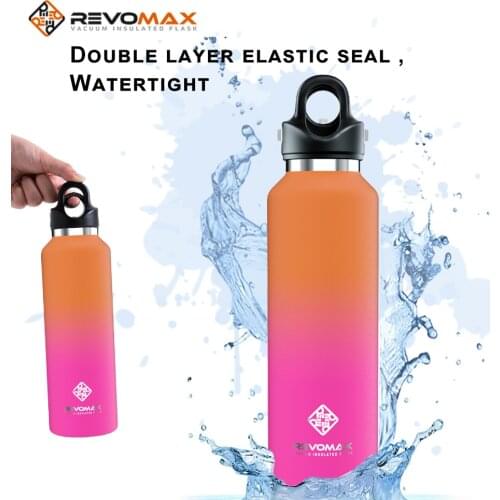 Revomax 473ml/ 16oz Thermos Double Wall Stainless Steel Vacuum Flasks Cup Coffee Tea Milk Travel Mug Thermo with Gradient Color