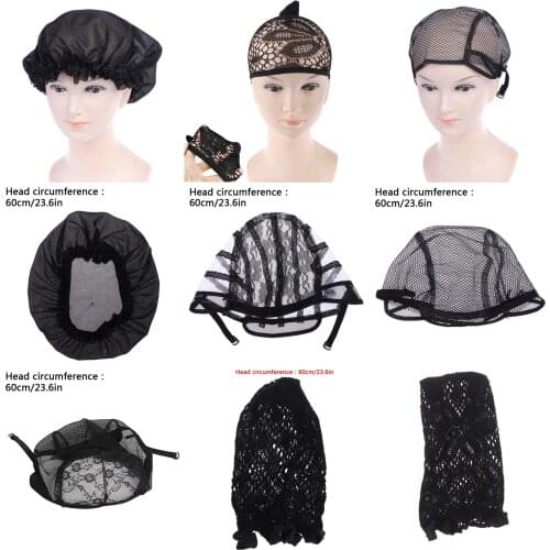 6 Style Glueless Wig Caps Hair Net Hairnets Lace Wig Cap For Making Wigs With Adjustable Strap On The Back Weaving Cap