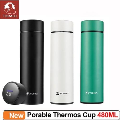 TOMIC Thermos Cup Intelligent LED Touch Screen Water Temperature Display Stainless Steel Thermos Bottle 480ML Thermos Cup