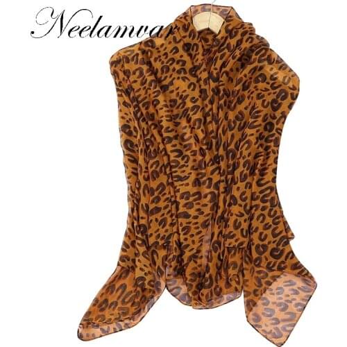 Spring and Autumn Fashion Leopard scarf for Women and Girls shawls big size Pareo Cover Up Chiffon scarves wraps