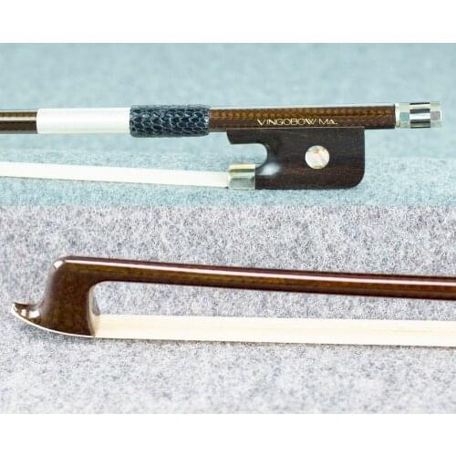 VingoBow Diamond Carbon Fiber Viola Bow Pernambuco Performance Master Level Warm Tone Ebony Frog Nickel Silver Fitted 140M